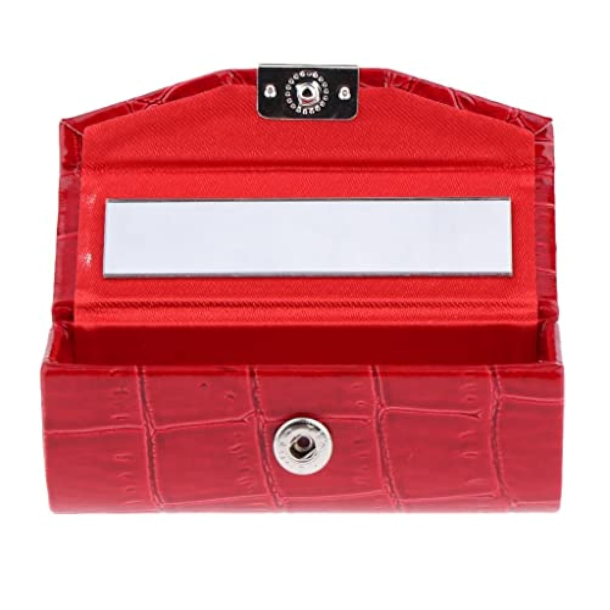 2 Colors Women PU Leather Lipstick Case with Mirror